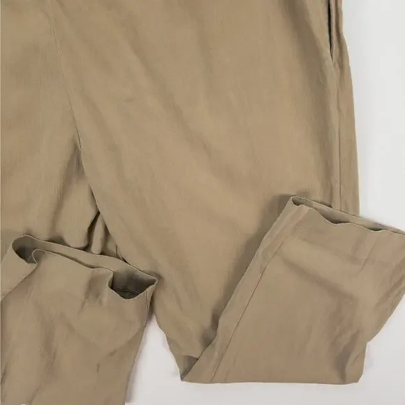 Banana Republic Pleated Silk Blend Pants Men’s 34 Tan Relaxed Fit Straight Leg - Picture 12 of 13